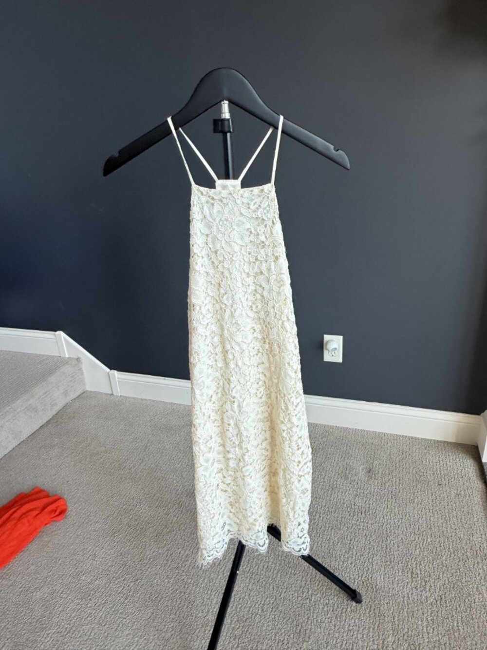 NWT NBD Ivory Lace Strappy Maxi Dress Size S
